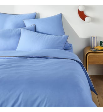 Housse de couette unie en coton - La Redoute Interieurs - Bleu de provence