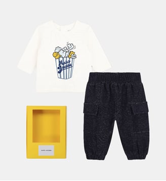 Ensemble tee-shirt et pantalon - Marc Jacobs Kids - Écru et bleu