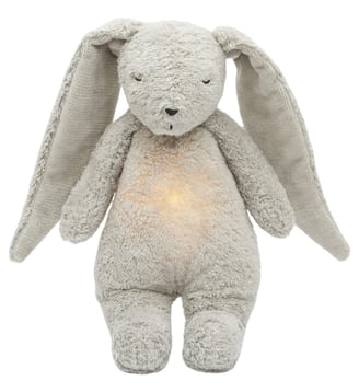 Peluche veilleuse lapin nature bio - Moonie - Gris