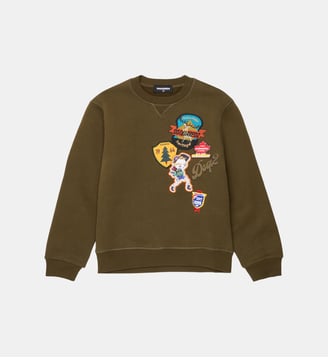 Sweat-shirt col rond avec logo - Dsquared2 - Kaki