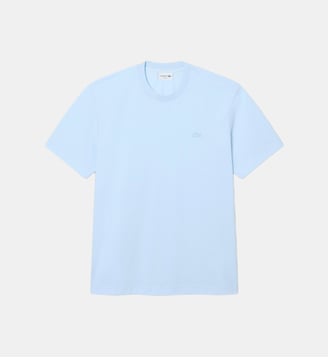 T-shirt en piqué de coton Pima - Lacoste - Bleu clair