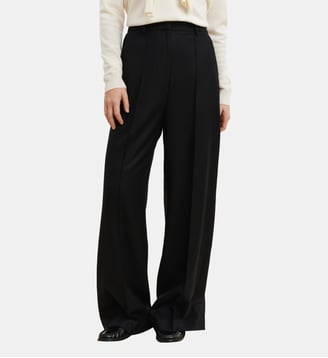 Pantalon droit à nervure en laine et cachemire - Bompard - Noir