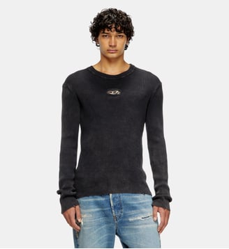 Pull effet vieilli avec logo cut-out Diesel