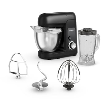 Robot pâtissier Bake Partner + blender QA521810 - Moulinex - Noir