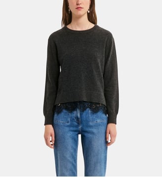 Pull en laine à finition dentelle - RUDI - Pablo - Anthracite