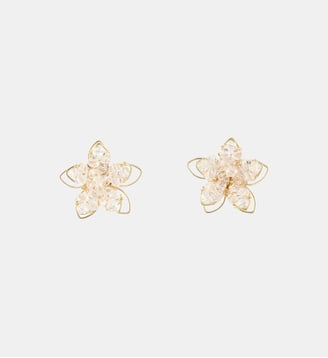 Boucles d'oreilles fleur perles facettées - Balaboosté - Doré