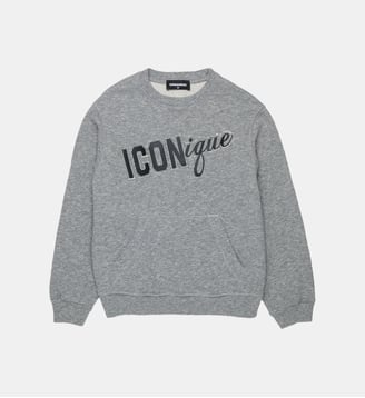 Sweat-shirt à col rond avec logo - Dsquared2 - Gris