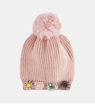 Bonnet en maille avec pompon MAELOU - Wild - Rose