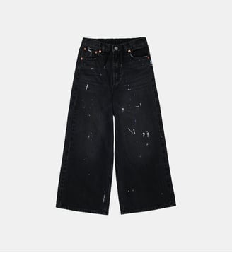 Jean coupe flare effet used - MM6 Maison Margiela - Denim noir