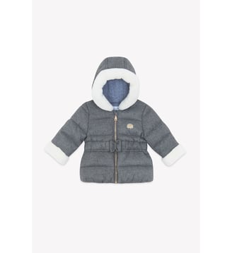 Manteau -    capuche imitation fourrure - Tartine Et Chocolat - Gris clair