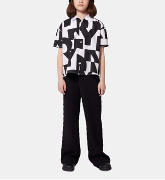 Pantalon large effet gaufré - DKNY - Black