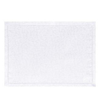Set de table Portofino Fiori 100% lin - Le Jacquard Francais - Blanc