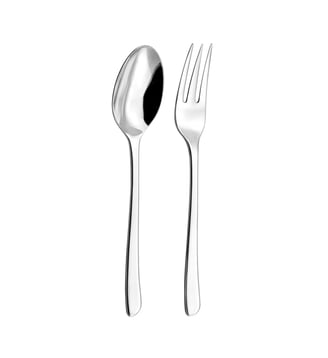 Fourchette et cuillère de service en acier 18/10 - Couzon - Multicolore