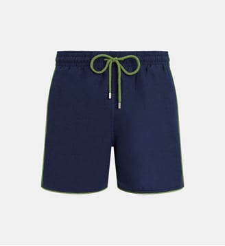 Maillot de bain en lin uni - Vilebrequin - Bleu marine