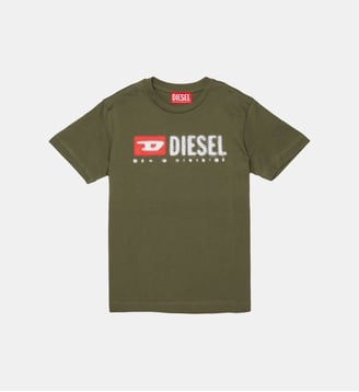T-shirt en jersey à logo Diesel Denim Division - Diesel Kids - Kaki