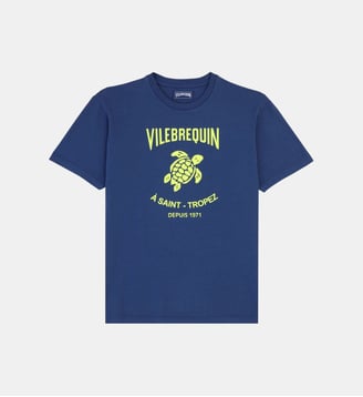 T-shirt en coton imprimé logo tortue - Vilebrequin - Encre