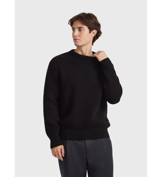pull en laine mérinos - Agnès b. - Noir