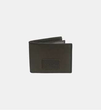 Portefeuille horizontal en cuir et toile canvas Seattle - Serge Blanco - Vert olive