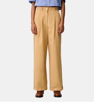 Pantalon droit à plis - Claudie Pierlot - Beige
