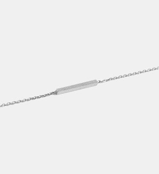 Bracelet Anagramme godronnée sur chaine. - JEM - Blanc