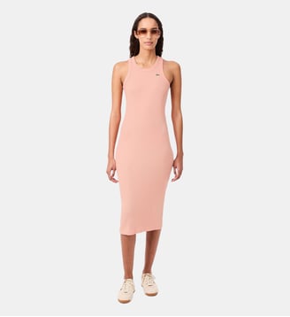 Robe sans manche en coton - Lacoste - Rose