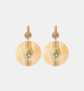 Boucles d'oreilles dormeuses   - Soleil - Satellite - Bleu turquoise
