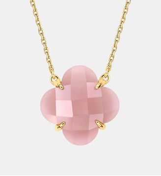 Collier, quartz guava, or jaune - Morganne Bello - Or jaune