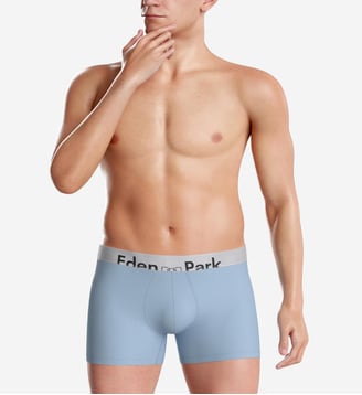 Boxer uni en coton - Eden Park - Bleu