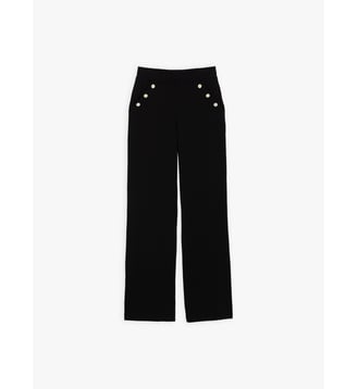 Pantalon sailor en crêpe de polyamide - Agnès b. - Noir