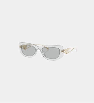 Lunettes de soleil Rectangulaire PR 14YS - Prada - Transparent gris