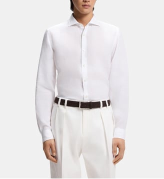Chemise en lin  - BOSS - Blanc