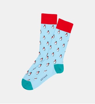 Chaussettes en coton - Pingouin Lagon - Arthur - Bleu