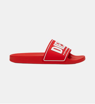 Sa-Mayemi-Claquettes de piscine avec logo 3D - Diesel - Rouge