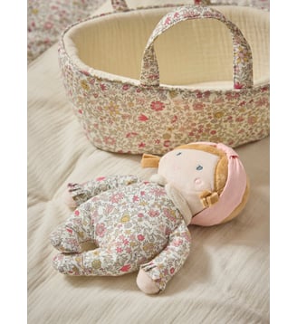 Poupée et couffin en tissu Liberty - Cyrillus - Liberty godington park
