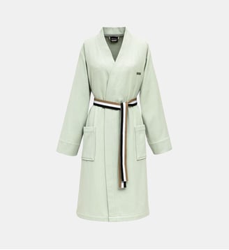 Peignoir long en coton - Boss Home - Céladon