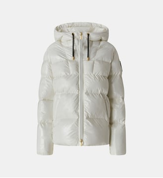 Doudoune à capuche en nylon cristal - Pinko - Blanc et blanche neige