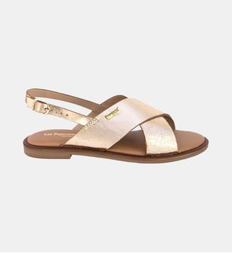 Sandales en cuir à brides croisées COSMILIGHT - Les Tropeziennes par M. Belarbi - Or