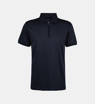 Polo avec fermeture éclair en coton regular Dimaz-Z - Digel - Marine