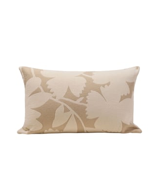 Housse De Coussin  Jacquard chenille au motif floral - Madura - Ivoire et beige chaud