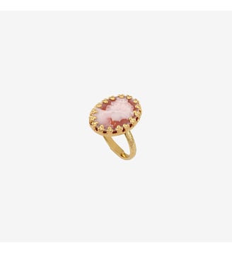 Bague plaquée or petit modèle nacre blanche - DUBARRY Caroline Najman