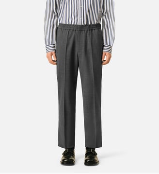 Pantalon en laine taille élastiquée - AMI Paris - Gris carbone