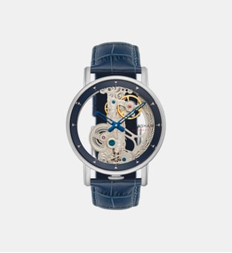Montre automatique Fowler Bleu foncé ES-8225-02 - Earnshaw - Argenté