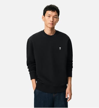 Sweatshirt Ami De Coeur En Coton - AMI Paris - Noir et blanc crème