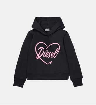 Sweat à capuche avec logo cœur - Diesel Kids - Pink