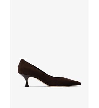 Roma - Escarpins En Cuir Chèvre Velours Expresso - Parallèle - Expresso