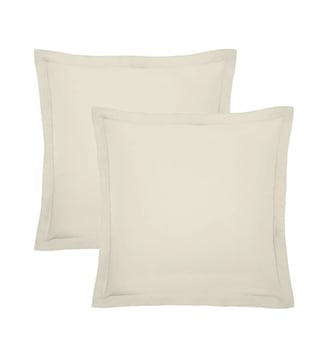 Lot de 2 taies percale de coton - Garnier Thiebaut - Blanc cassé