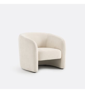 Fauteuil chenillé fin - La Redoute Interieurs - Écru