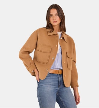 Blouson En Laine Mélangée Clea - Maison 123 - Camel