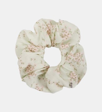 Chouchou à imprimé fleurs - Sandro - Rose vert