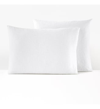 Taie d'oreiller végétal jacquard coton - La Redoute Interieurs - Blanc cassé
